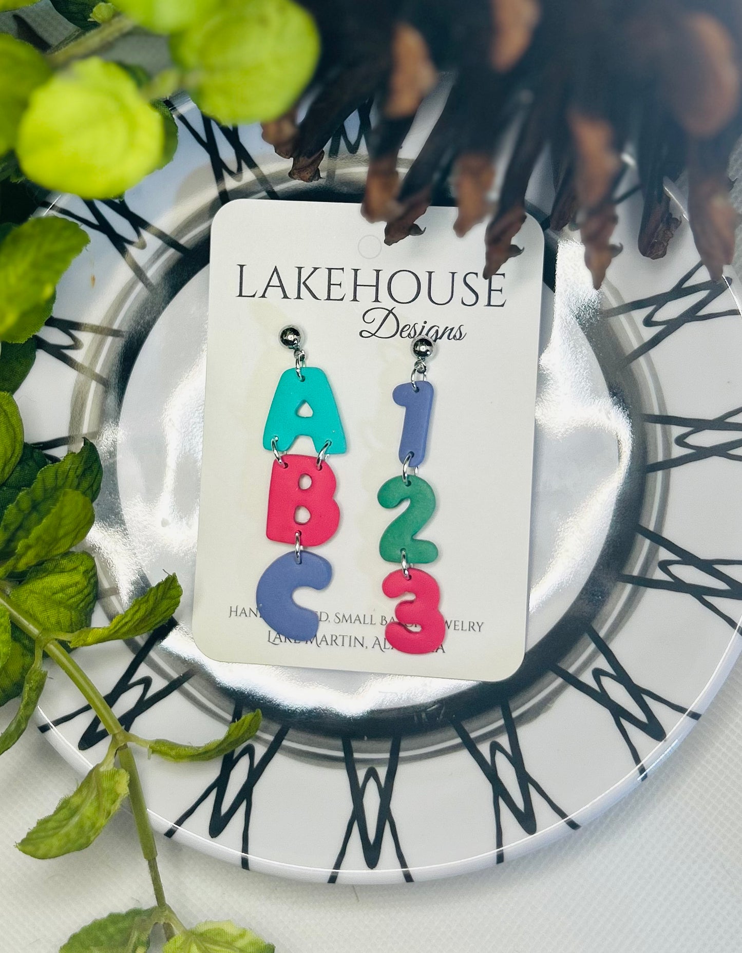 ABC-123 Polymer Clay Earrings