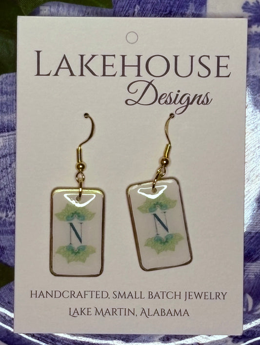 North Wind, Mahjong Tile Dangle Earrings