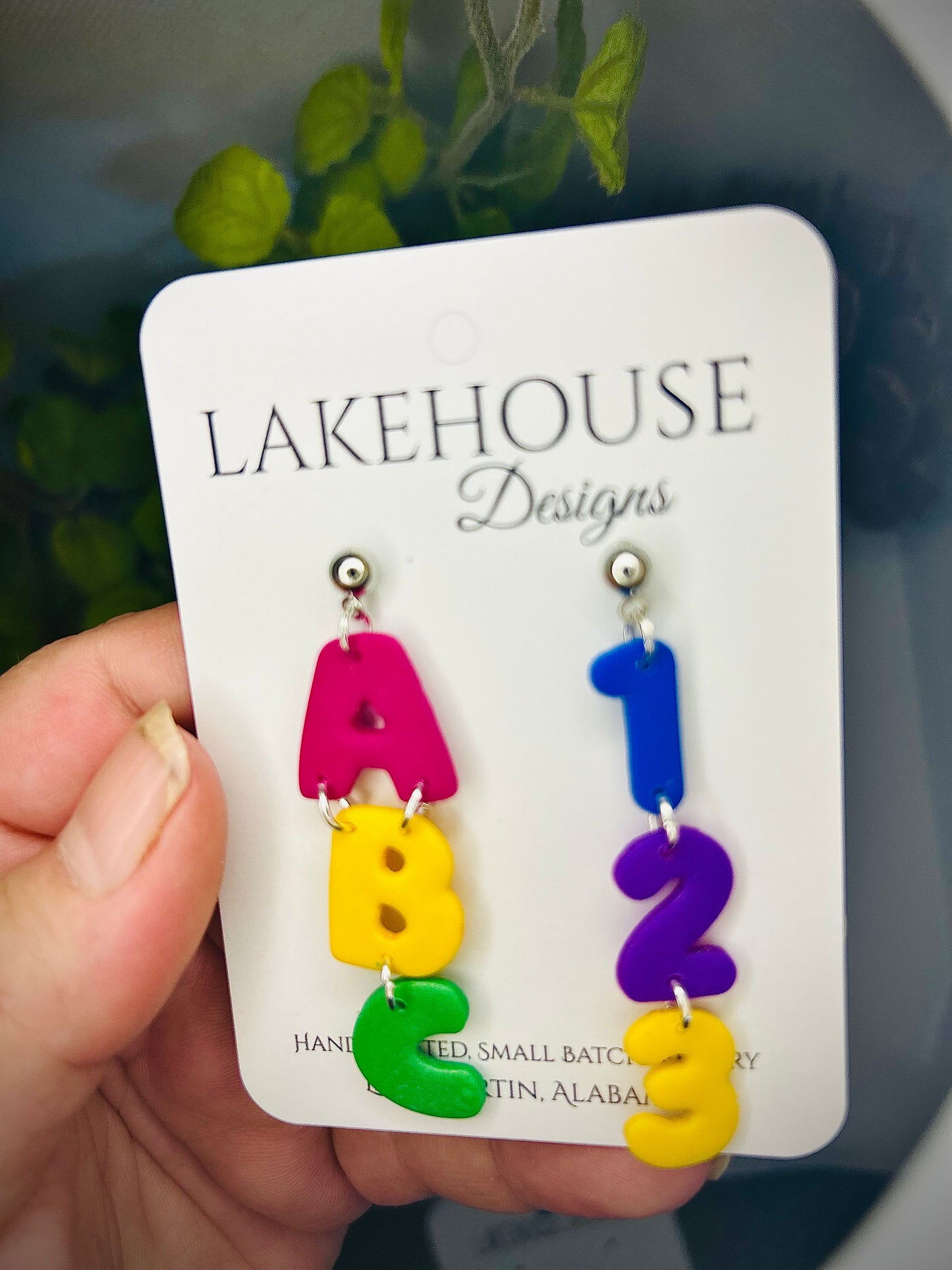 ABC-123 Polymer Clay Earrings