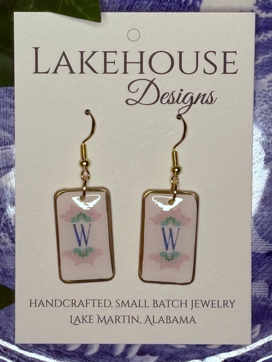 West Wind, Mahjong Tile Dangle Earrings