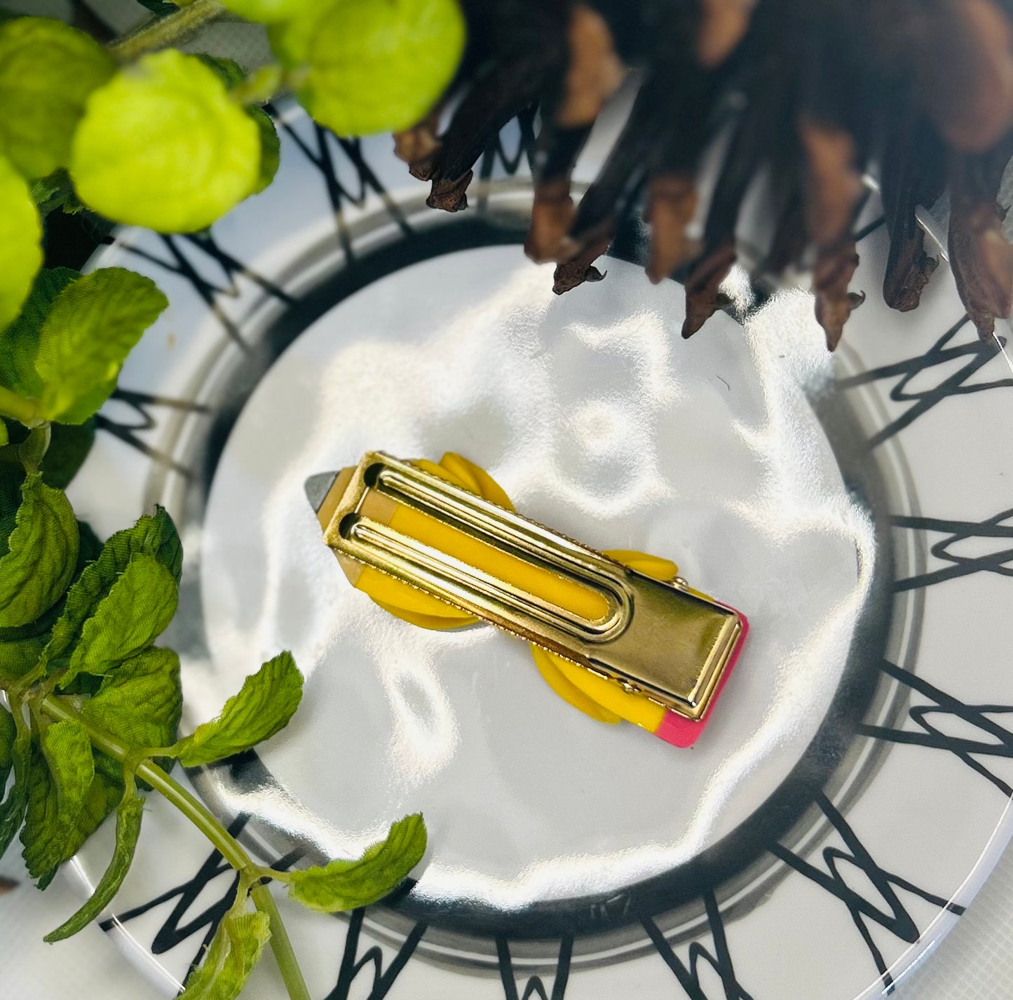 Handmade “pencil” hair bow